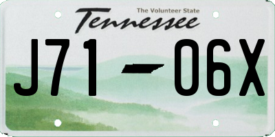 TN license plate J7106X