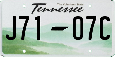 TN license plate J7107C