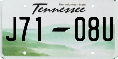 TN license plate J7108U