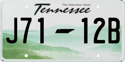 TN license plate J7112B