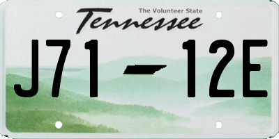 TN license plate J7112E