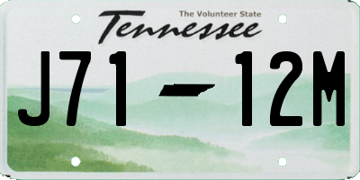 TN license plate J7112M
