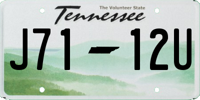 TN license plate J7112U