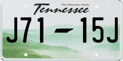 TN license plate J7115J