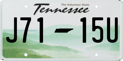 TN license plate J7115U