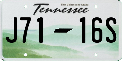 TN license plate J7116S