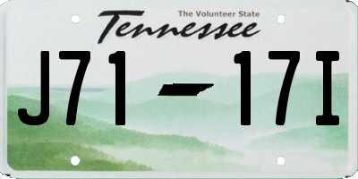 TN license plate J7117I