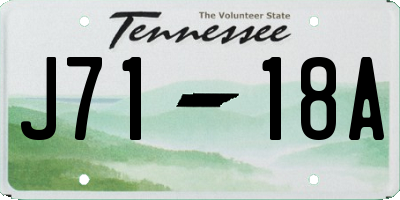 TN license plate J7118A