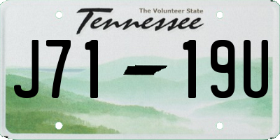 TN license plate J7119U