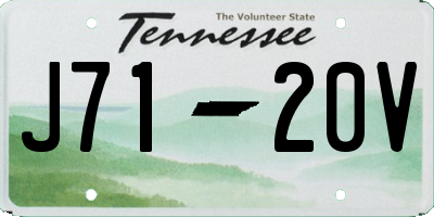 TN license plate J7120V