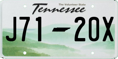 TN license plate J7120X