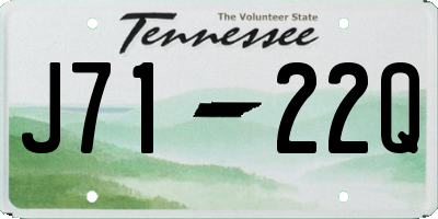 TN license plate J7122Q