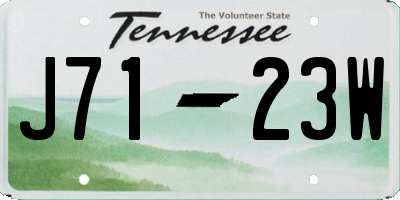 TN license plate J7123W
