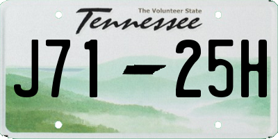 TN license plate J7125H
