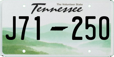 TN license plate J7125O