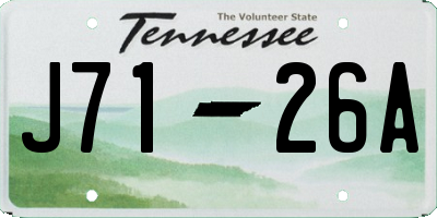 TN license plate J7126A