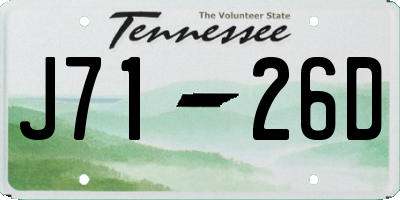 TN license plate J7126D