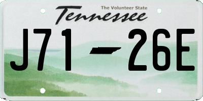 TN license plate J7126E