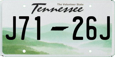 TN license plate J7126J