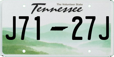 TN license plate J7127J
