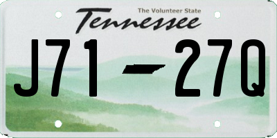 TN license plate J7127Q