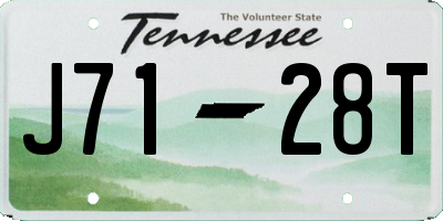 TN license plate J7128T