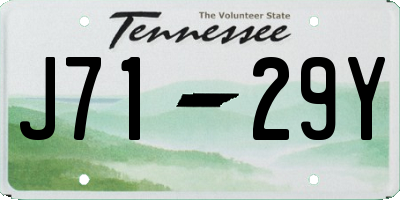 TN license plate J7129Y