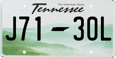 TN license plate J7130L