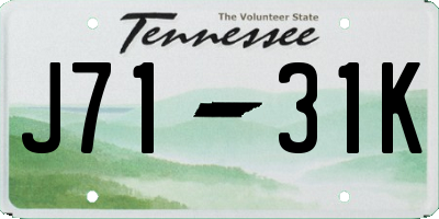 TN license plate J7131K