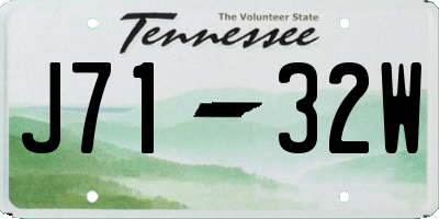 TN license plate J7132W
