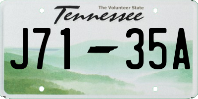 TN license plate J7135A