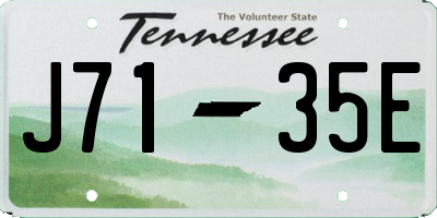 TN license plate J7135E