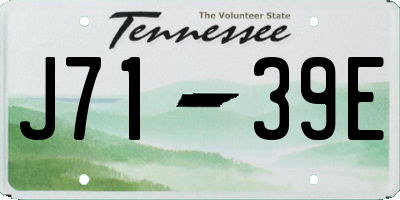 TN license plate J7139E