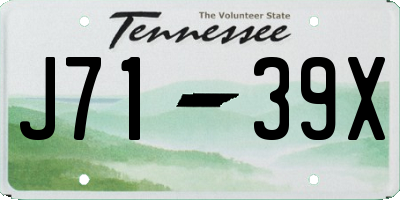 TN license plate J7139X