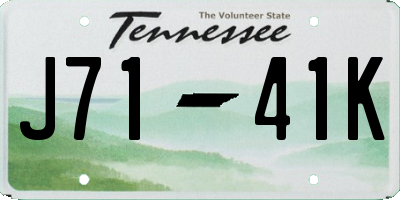 TN license plate J7141K