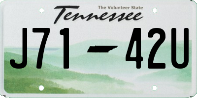 TN license plate J7142U