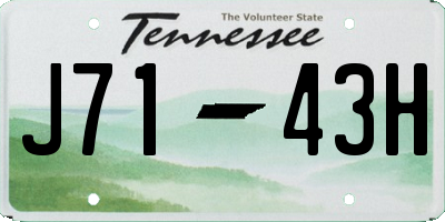 TN license plate J7143H