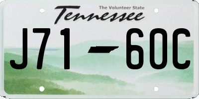 TN license plate J7160C