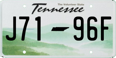 TN license plate J7196F