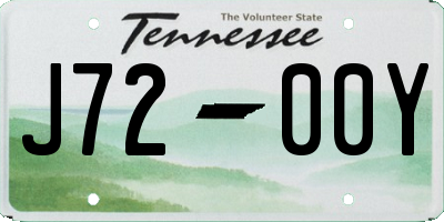 TN license plate J7200Y