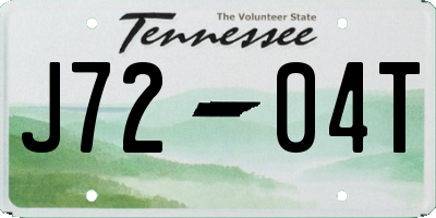 TN license plate J7204T