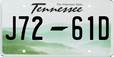 TN license plate J7261D