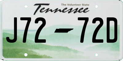 TN license plate J7272D