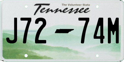 TN license plate J7274M