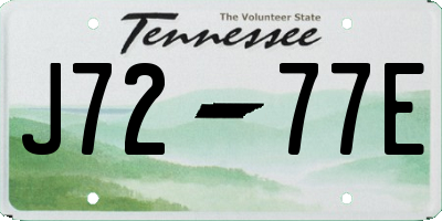 TN license plate J7277E