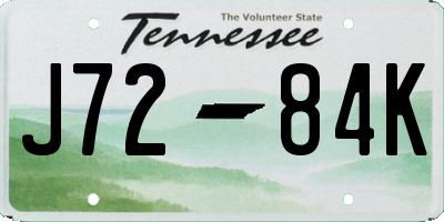 TN license plate J7284K