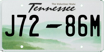 TN license plate J7286M