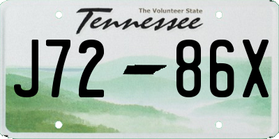 TN license plate J7286X