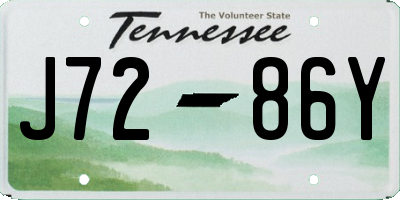TN license plate J7286Y