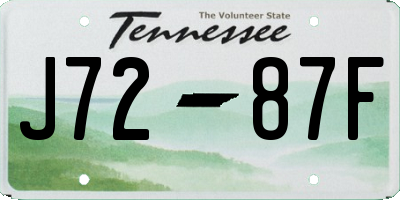 TN license plate J7287F